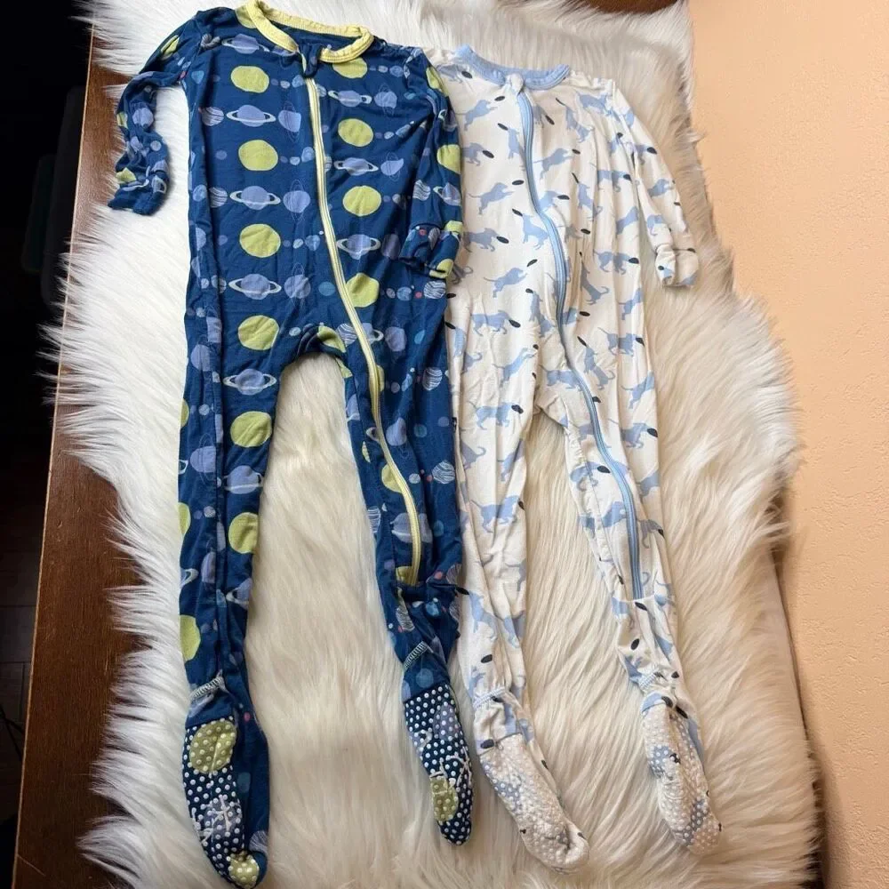 Kickee Pants Print Footie Twilight Planets 12-18 Months & Natural Frisbee Labs 1